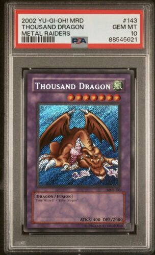PSA 10 Yugioh Thousand Dragon MRD-143 Secret Rare 2002 Metal Raiders - Zdjęcie 1 z 2