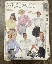 90s Blouse and Scarf Sizes 16  Bust 38 McCalls 5199