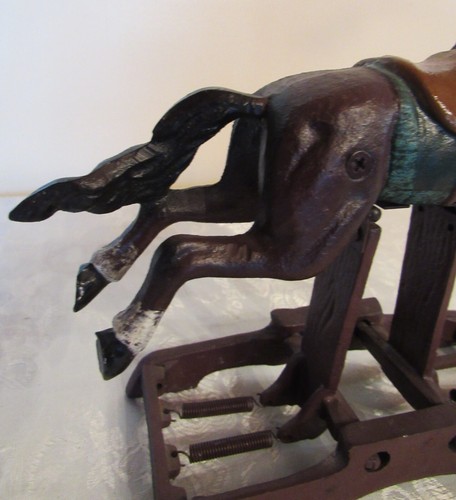 Vintage Gusseisen Sammler Spielzeug Schaukelpferd Figur - Bild 10 von 18