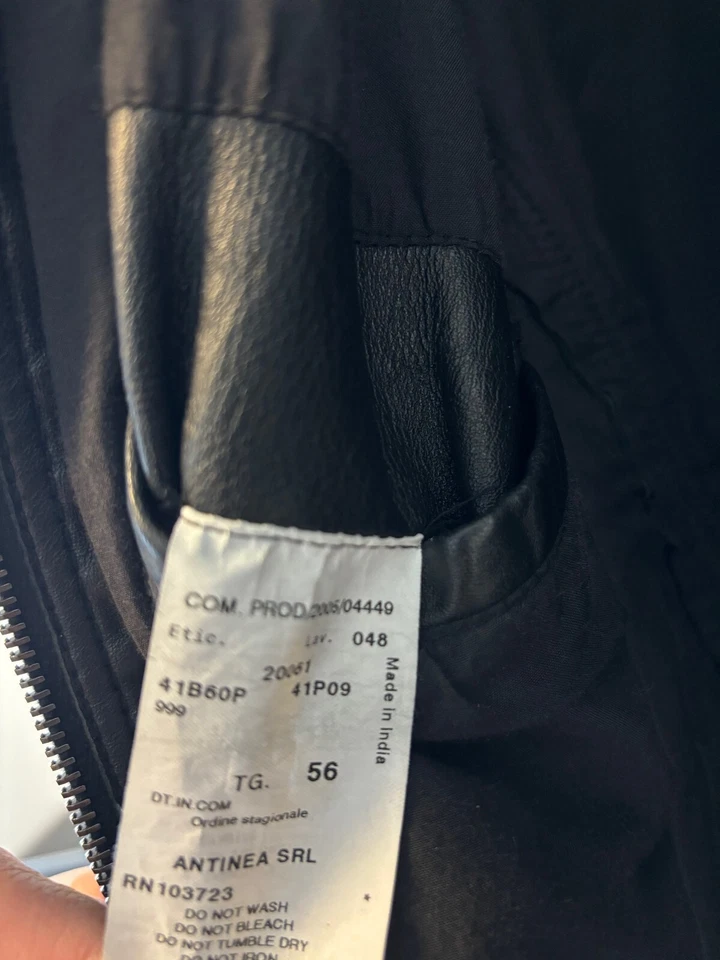 Genuine Emporio Armani Leather Jacket Bomber Style. Black. Size 48. Medium - Image 3 of 4