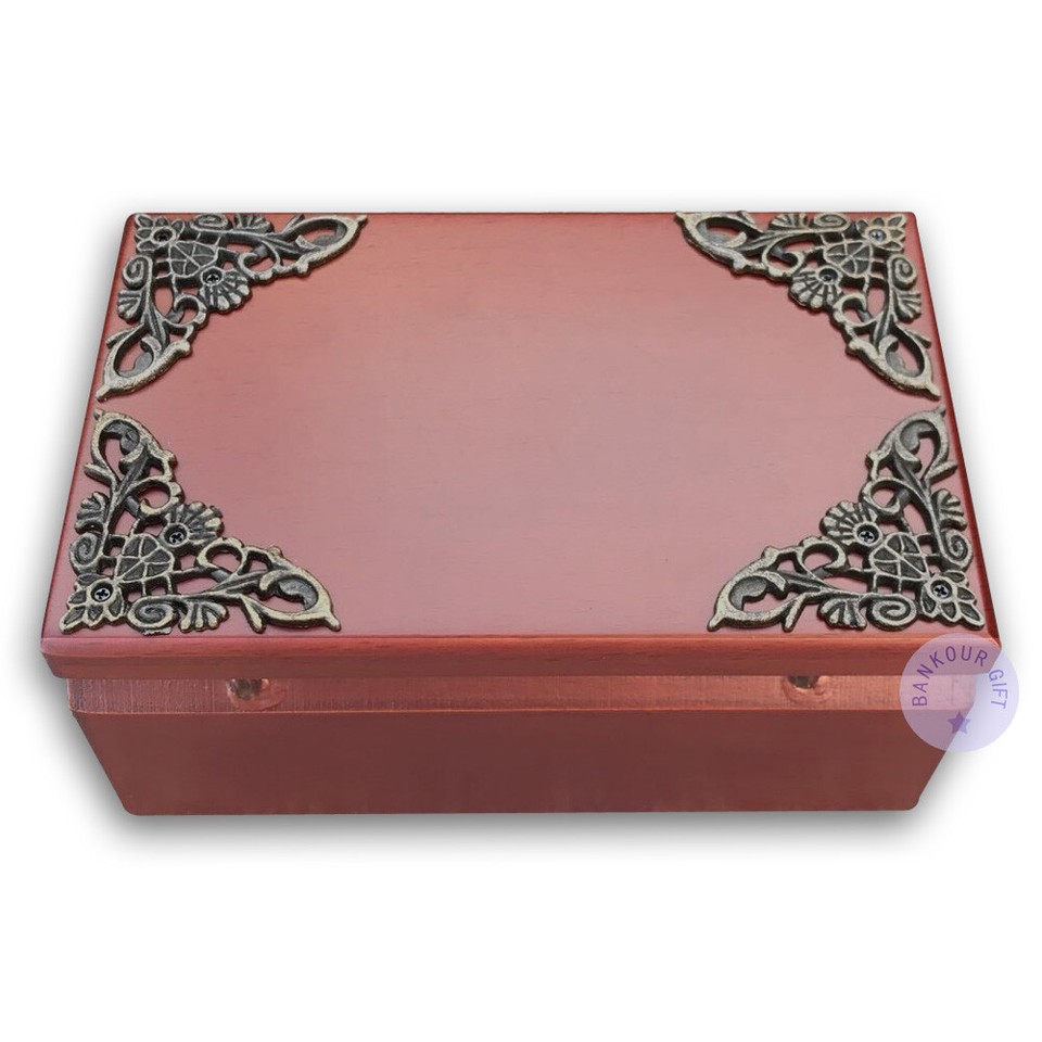 "Can't Help Falling in Love" Wooden Sankyo Music Box With an Antiqued