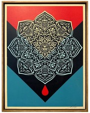 Shepard Fairey “Blood And Oil Mandala - Blood” Print on Wood - 4/6 - Obey Giant