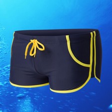 Men's Swimming Swimwear Low Rise Boxers Trunks Fit Comfy Briefs with Pockets