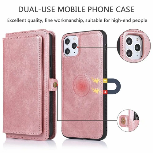 Removable Magnetic Wallet Case Flip Cover For iPhone 11 12 13 1 4 15 16 Pro Max - Picture 58 of 77