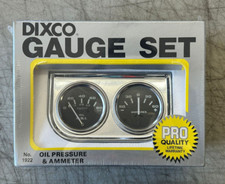 Nos Dixco Chromme Dual Gauge Oil Pressure Ammeter Wdual Bezel Model 1922