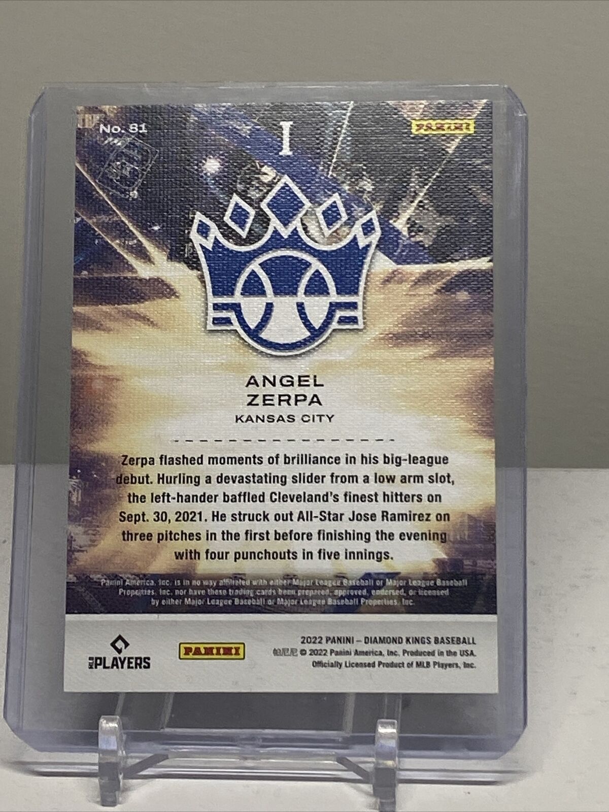 2022 Panini Diamond Kings Level 1 #81 Angel Zerpa RC (Royals)