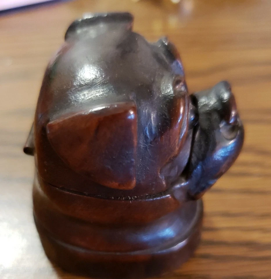 Tintero Bulldog victoriano tallado a mano de la Selva Negra siglo XIX Alemania  Foto 2 de 4