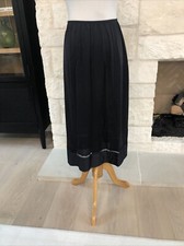 Vintage Lorraine Half Slip Sz Small 30  Black Antron III Nylon Slit Lace USA