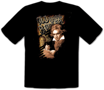 Oldschool rocker Ludwig van Beethoven Rock Punk Mozart Schwarz T-SHIRT -173