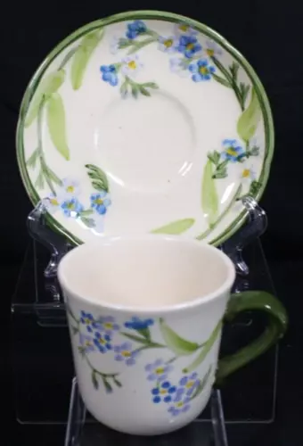 Franciscan RARE Forget Me Not Flat Coffee Tea Cup & Saucer Set =