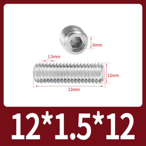 Flat Point Grub Screws Stainless Steel Fine Thread Pitch Allen Set Screw M6-M16 - Picture 61 of 85