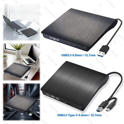 USB 3.0/USB 3.0 + Type-C Slim DVD External Enclosure 9.5mm/12.7mm for Laptop
