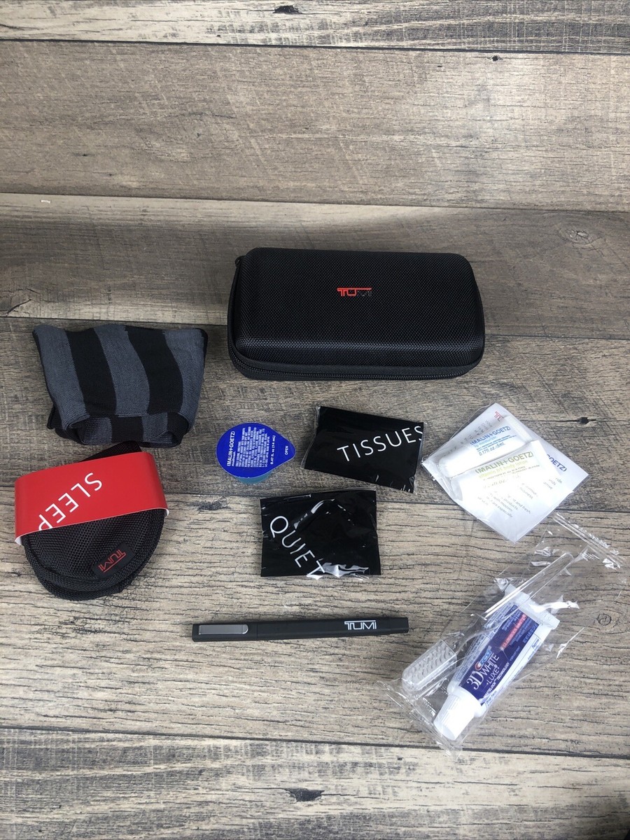 TUMI Delta Airlines Hard Case Shell Black Amenity Toiletry Travel