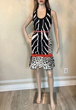 Vintage ROBERTO CAVALLI Rare2Find Y2K Mix Animal Print Dress FlareHem IT42 US6/S