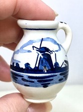 Vintage Delft Blue Miniature PITCHER with Han...