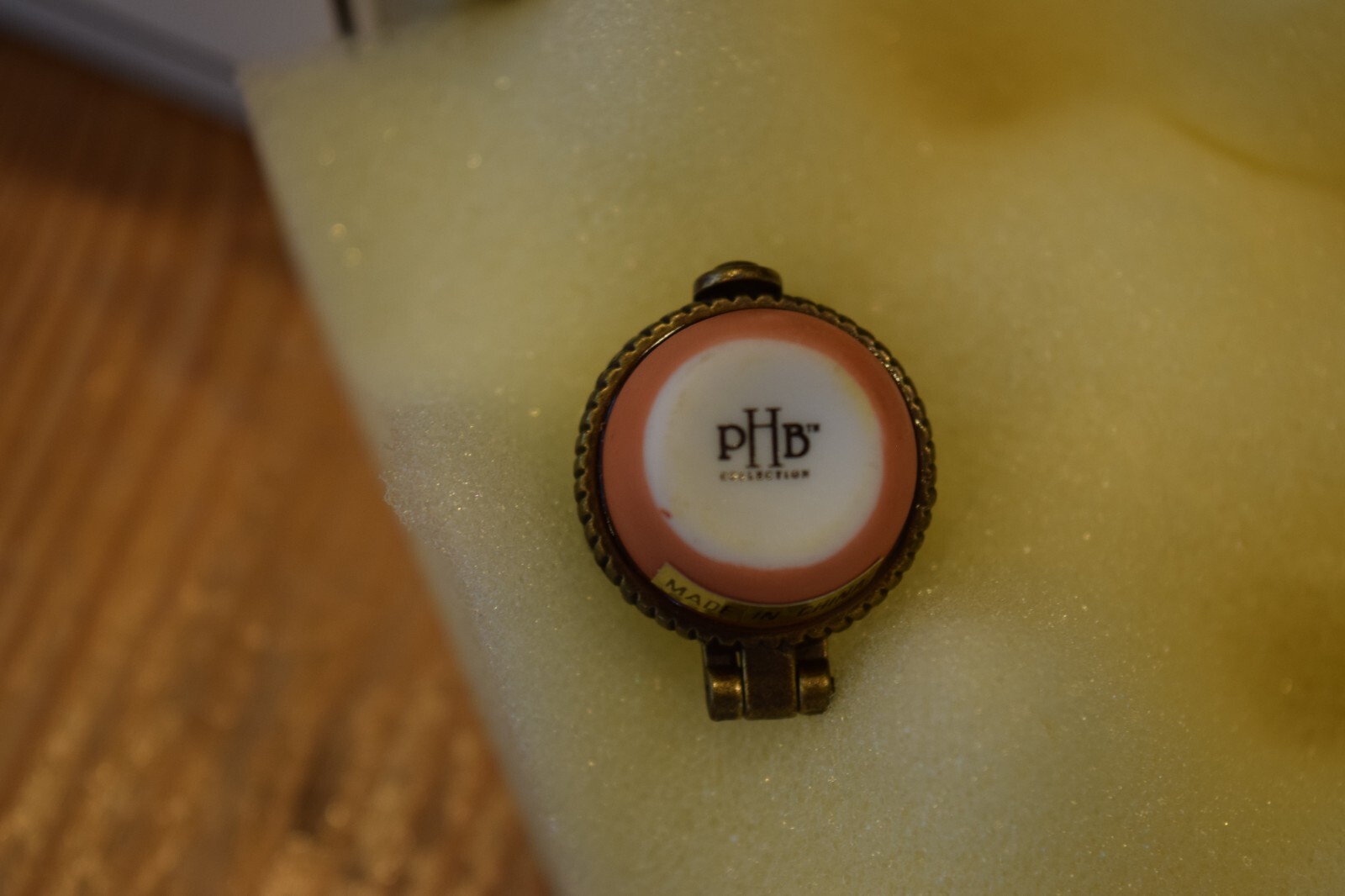 PHB Mini Caterpillar PHB Porcelain Hinged Box with Butterfly - New in Box