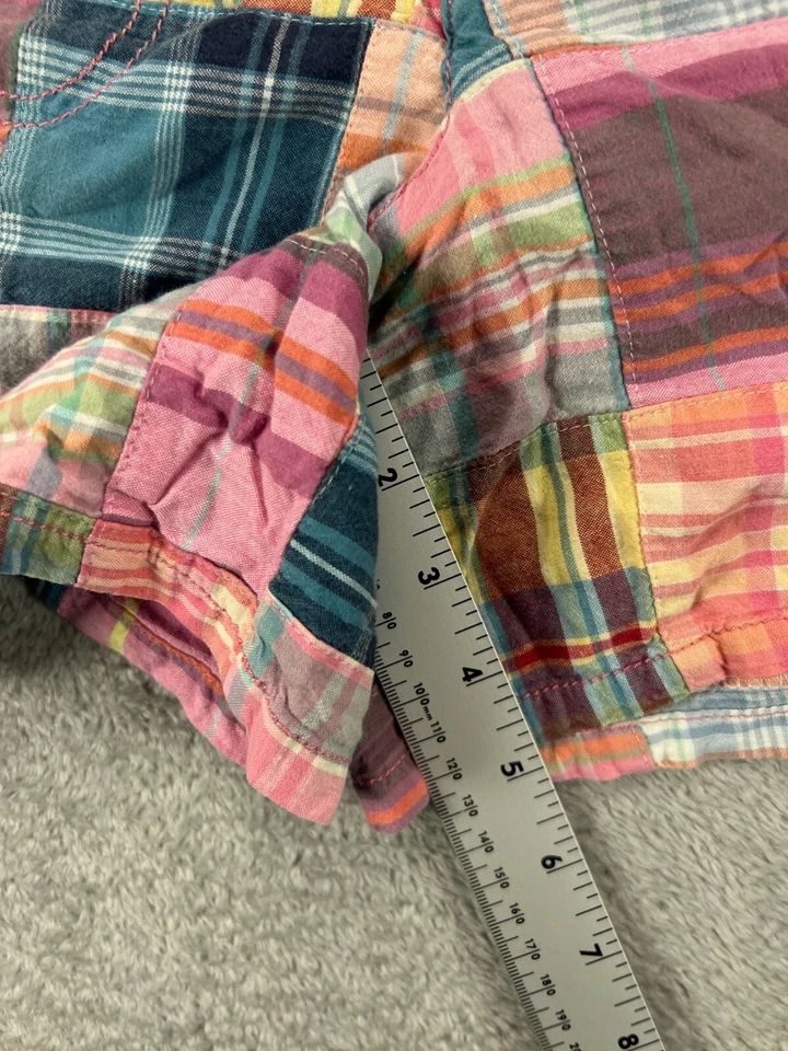 GAP шорты женщин 2 богемное лоскутное одеяло розовый клетку Chino середины подъема плоский передний хлопок - Изображение 4 из 4