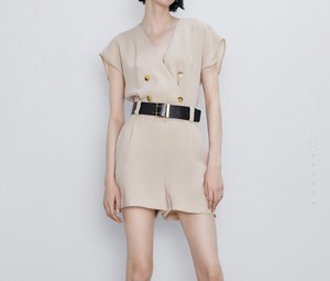 beige jumpsuit zara