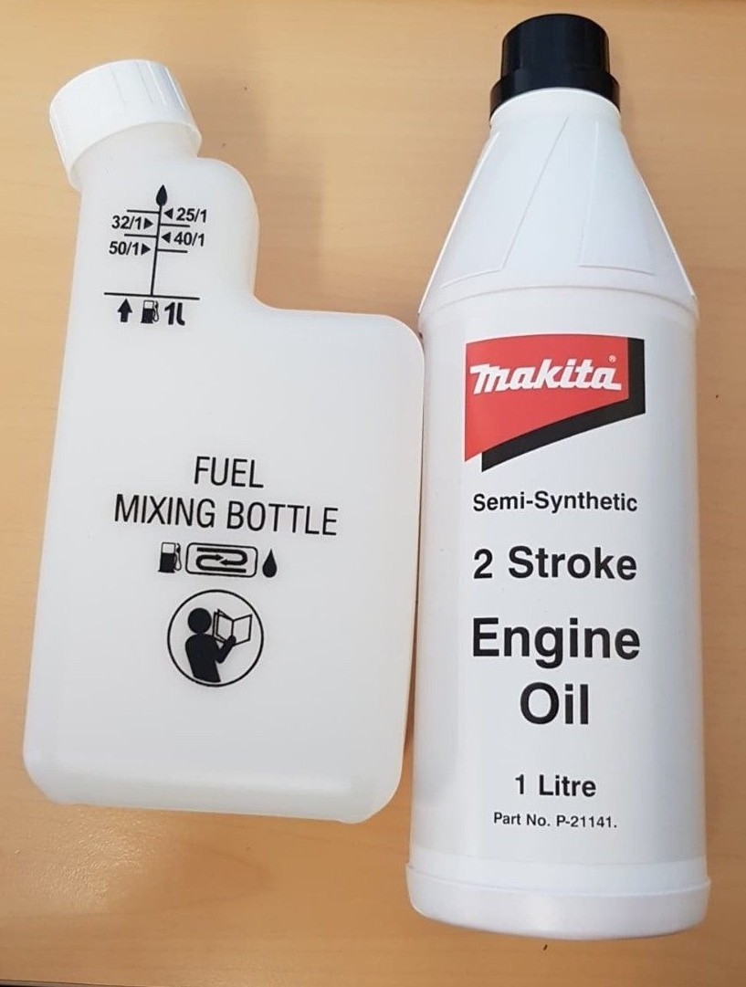 MAKITA 2 STROKE ENGINE OIL 1L P21141 + 1L FUEL MIXING BOTTLE eBay