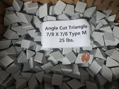 Abrasive Ceramic Tumbling Media - Angle Cut Triangle 7/8