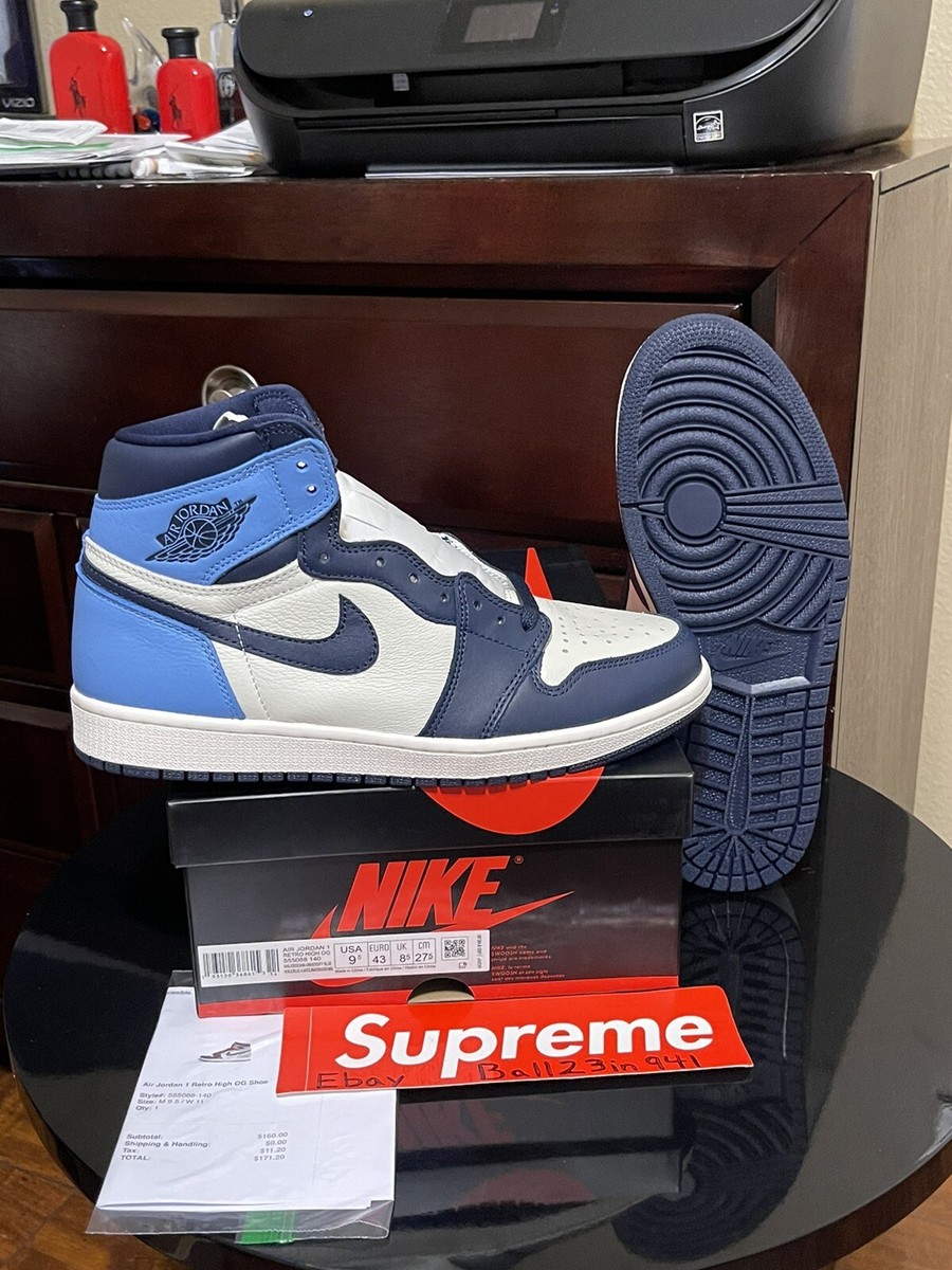 DS Brand New Nike Air Jordan Retro High Obsidian UNC 555088 140 