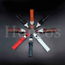 12-24MM Watch Band Strap Leather Alligator Deployment Fits for Jaeger Lecoultre