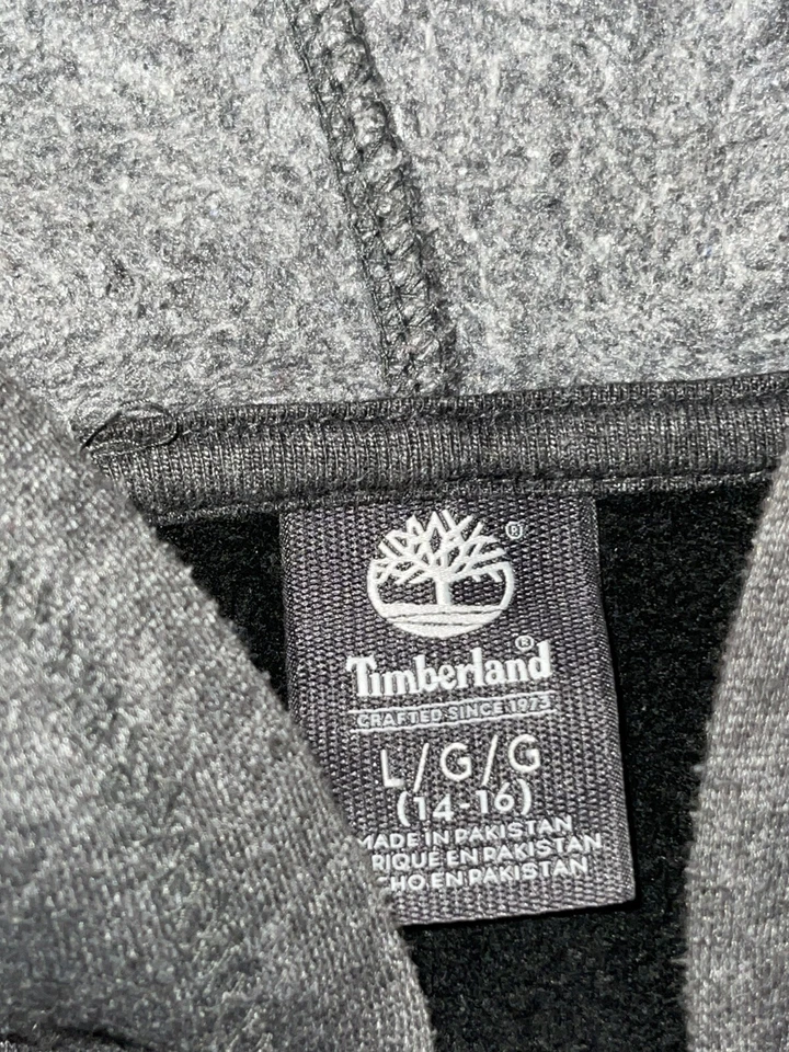 TIMBERLAND Juvenil Negro Gris Cremallera Completa Sudadera con Capucha Chaqueta TALLA L Foto 3 de 4