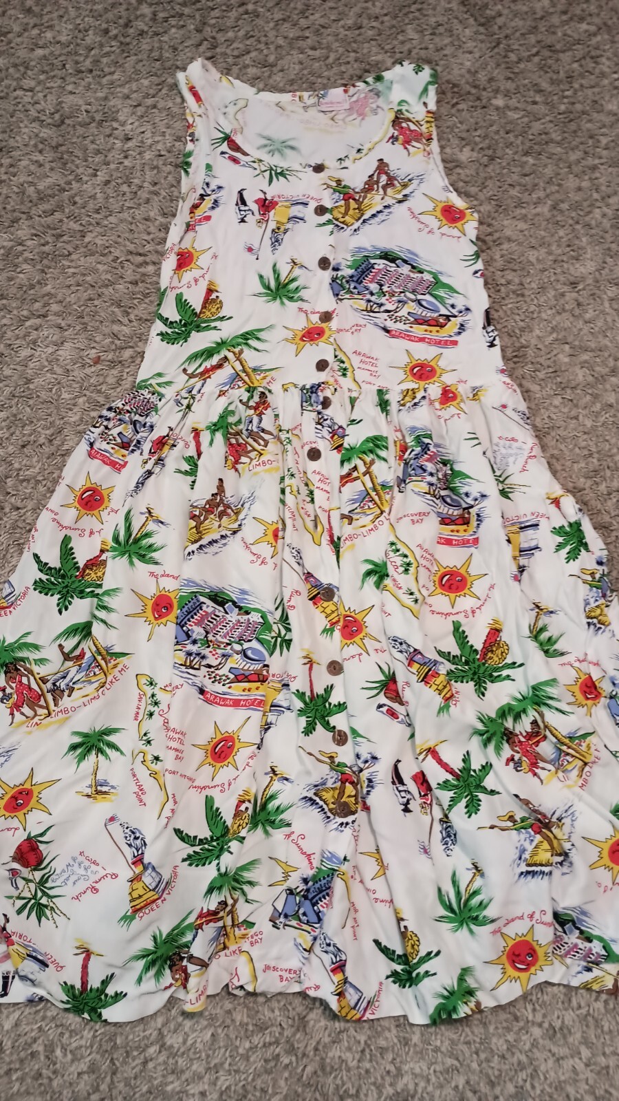 Women's Reminiscence Dress Size Small Multicolor Beach Tropical Sunshine Vintage