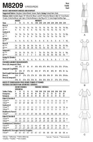 McCall's Easy SEWING PATTERN M8209 Misses/Womens Dresses & Jumpsuit - Picture 7 of 7