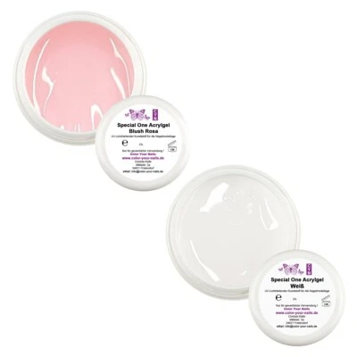 COLOR YOUR NAILS Special One Acrylgel Babyboomer- Set: Blush Rose & natur weiß. je 5g