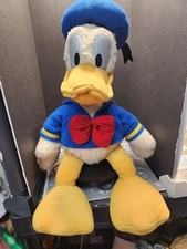 Vintage 80s Disney Store Donald Duck Knit Sweater  Hat 16" Plush