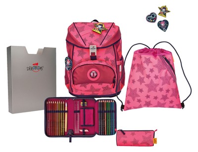 DerDieDas ErgoFlex Superflash Neon Schulranzenset 5-teilig Schulranzen Neon Star