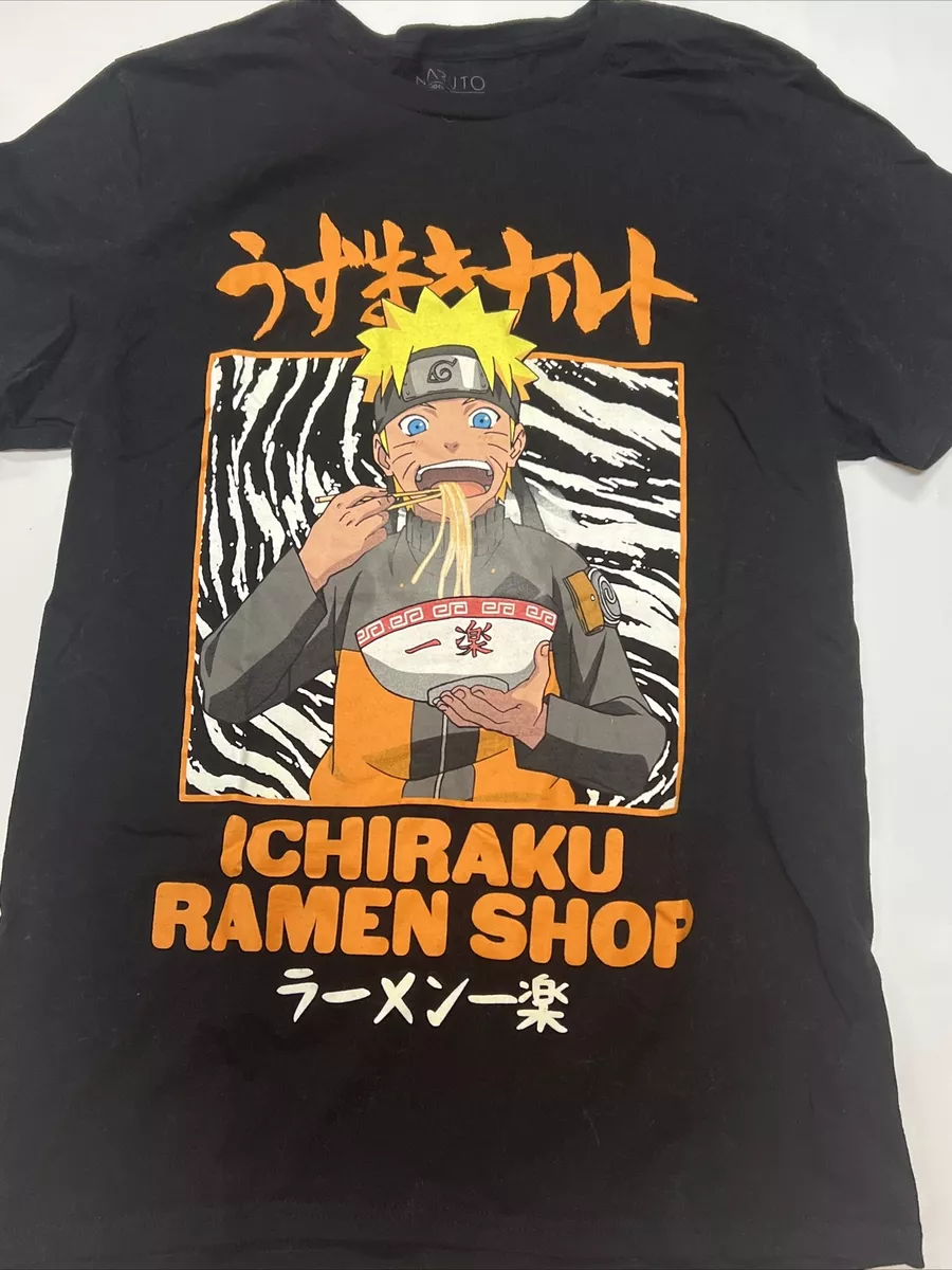 Vintage 2002 Naruto Shippuden Shirt Small Black Ichiraku Ramen Shop Anime Tee