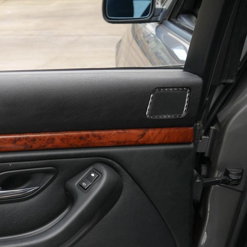 2Pcs Carbon Fiber Interior Rear Door Speaker Cover Trim For BMW 5