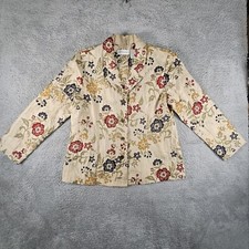 Vtg Alfred Dunner Blazer Womens 16 Floral Tapestry Boho Officecore Career