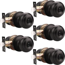 Probrico 5 Pack Interior Bathroom Privacy Keyless Doorknobs Door Lock Lockset in