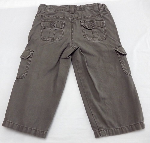 Faded Glory Girls Cargo Pants Sz 7 Straight Low Rise Adjustable Waist Cotton - Picture 3 of 5