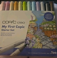 Copic Ciao My First Starter Set Markers 10pc Pastel Colors Multiliners Guide New