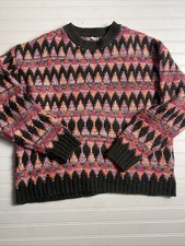 Mens Zara Jacquard Knit Sweater Large