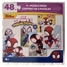 Spidey And His Amazing Friends 48 Pieces 4 Puzzle Pack Disney Junior Marvel