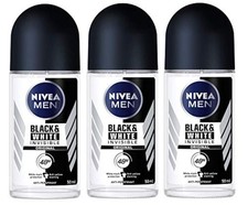 Nivea for Men Deodorant Roll On 1.69 Oz Invisible B W Power Pack of 3