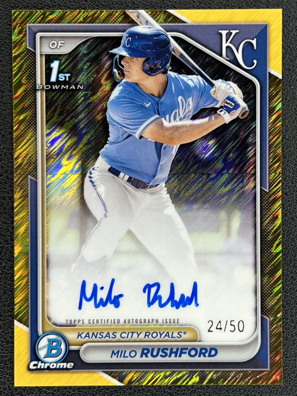 2024 Bowman Chrome 1st Gold Shimmer Milo Rushford Auto #CPA-MR 24/50
