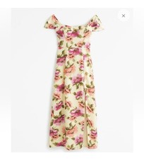 Abercrombie & Fitch Women's Yellow Floral Camille Maxi Dress Size XS EUC