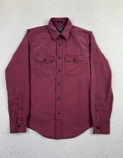 Abercrombie  Fitch Shirt Mens Small Red Check Long Sleeve Button Up Slim Fit