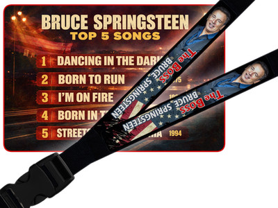 Bruce Springsteen Lanyard Top FanArt Geschenk passt zu T-Shirt Vinyl CD DVD