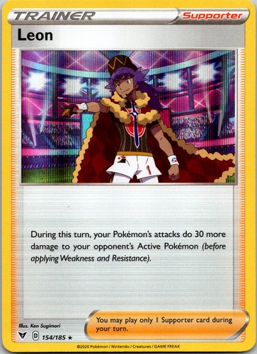 Leon 154/185 Holo Rare Vivid Voltage Pokemon Near Mint