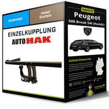 Abnehmbare Anhängerkupplung für PEUGEOT 508 Break SW 11-19 I Typ 8E Auto Hak NEU