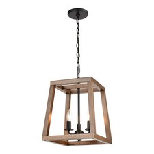 Lámpara de araña Atlas Lighting Barrow 12"" W 3Lt, negro mate/sin sombra - CL12523-BK