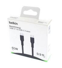 Belkin BoostCharge USB-C to USB-C 60W Cable 9.9 ft / 3 mts New