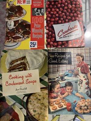 Vintage Collection of 8 Paperback Cook Books 50's